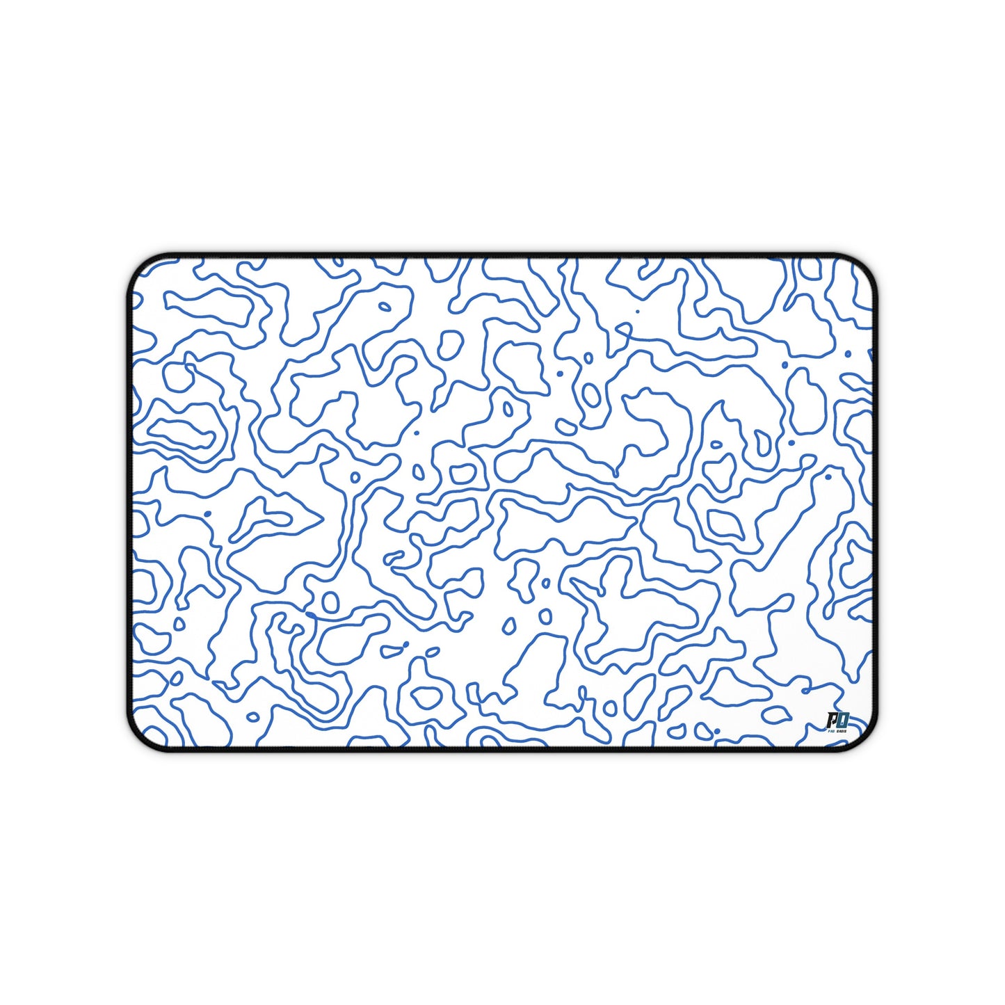 Large Topography Blue and White Mouse Pad