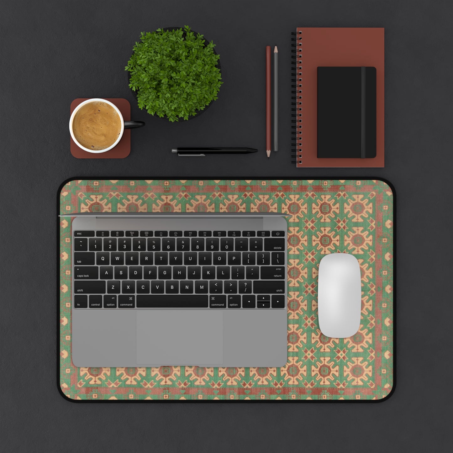Retro Cultural Rug Large Mouse Pad