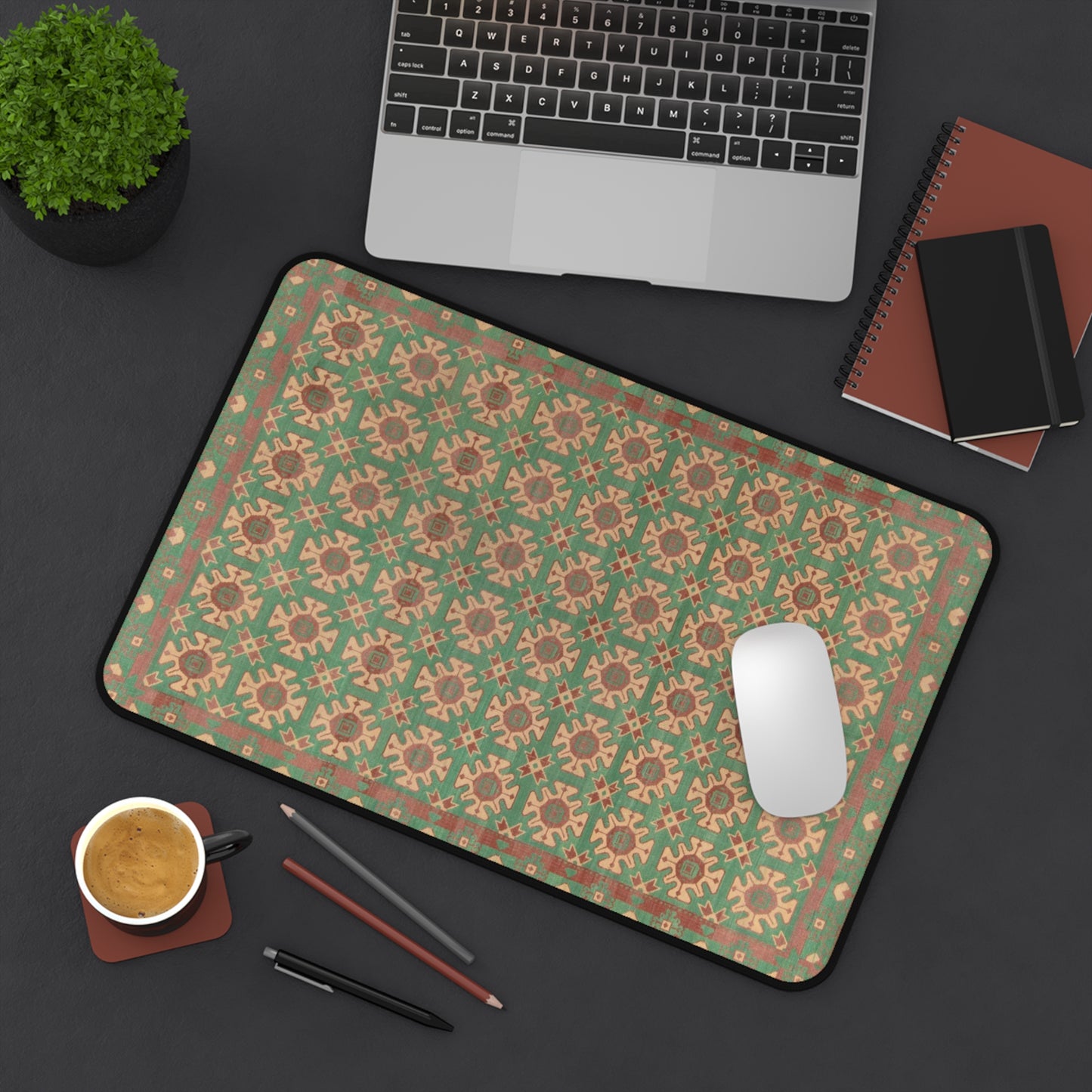Retro Cultural Rug Large Mouse Pad