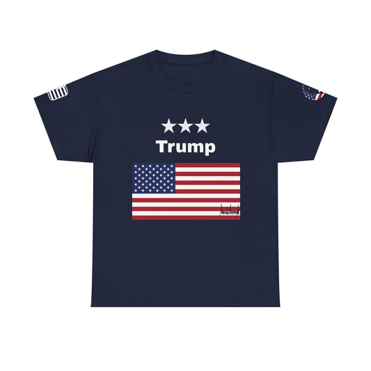 Patriotic Unisex Heavy Cotton Tee | American Flag Design